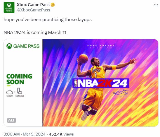 2K24加入XGP，玩家意外之喜？